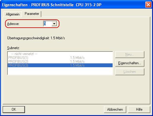 Fügen Sie die ausgewählte CPU per drag & drop in das PROFIBUS DP- Mastersystem des Y-Links ein. 19.