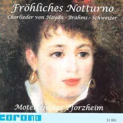 Fröhliches Notturno Corona 31 001 Joseph Haydn (1732-1809) Sechs Gesänge für vierstimmigen Chor und Klavier Rolf Schweizer (*1936) Wolken blühen wunderlich Liederzyklus für gemischten Chor und
