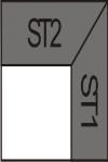 Tiefe 1 / Tiefe 2 106 / 116 Sitztiefe / 70 / 80 Kombi-Ecken für einen Mix der Sitztiefen ST1 und ST2 104 cm 114 cm 114 cm 104 cm Kombi-Ecke ST1 / ST2