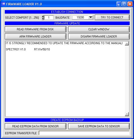 Datenblatt Firmware-Update Firmware-Update über die Software Firmware Loader : Die Software Firmware Loader ermöglicht es dem Anwender, ein automatisches Firmwareupdate durchzuführen.