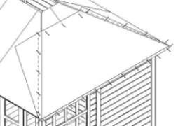 Falten sie die untere Seite um die Dachkante und befestigen Sie die Dachpappe zunächst unten mit zehn 10 mm Dachpappennägeln in gleichmäßiger Verteilung.