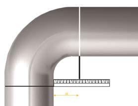 Dämmen eines Bogens in zwei Teilen Um einen Bogen mit INSUL ROLL (XT) zu isolieren ist es notwendig, den Innenradius (IR) des Bogens zu ermitteln.