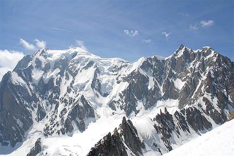 Mont Blanc 4810 m im Juni 2006 - Spitze des Eisberges: Tele-Presence und der