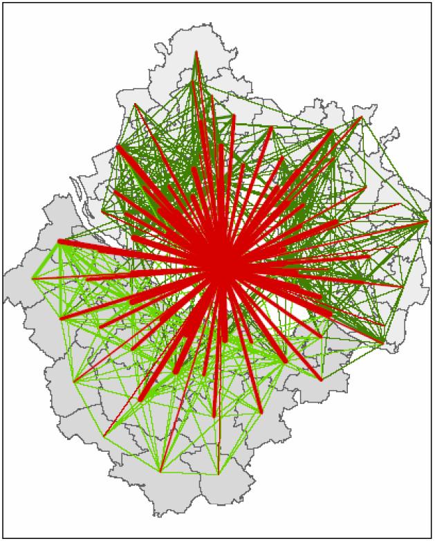 Aktualisierung 2010 Intensität der Pendlerverflechtung zwischen Wohn- und