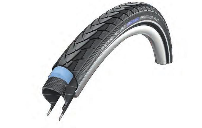 E-BIKE MARATHON PLUS Der Unplattbar-Reifen. Der pannensicherste pneumatische Reifen, den es gibt. Schwalbe Pannenschutzlevel 7.