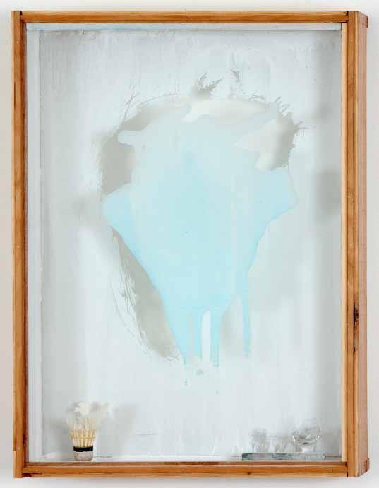 Wolke 2011, 62,7 x 47,5 x 13,8 cm Holz, Glas, Farbe,