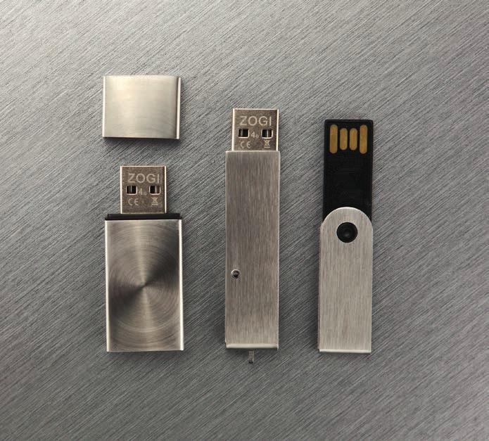 0 Tampondruck, Lasergravur - 17 x 30 mm USB 074 Eleganter USB-Stick mit drehbarem Metallbügel und