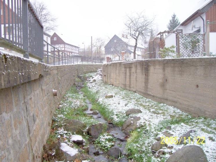 durch Hochwasser Bertsdorfer Wasser in Bertsdorf-Hörnitz