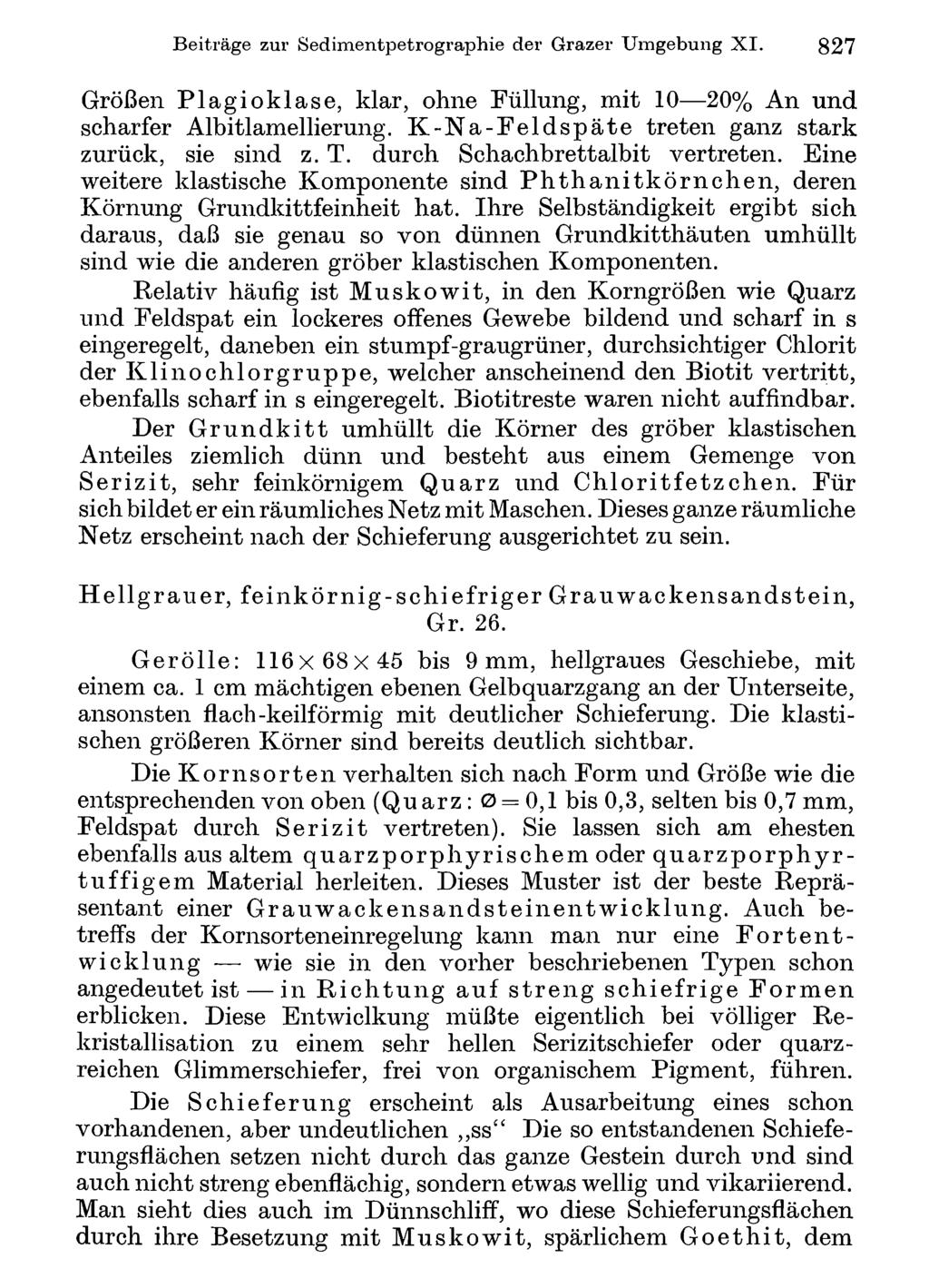 Beiträge Akademie zur Sedimentpetrographie d. Wissenschaften Wien; download der unter Grazer www.biologiezentrum.at Umgebung X I.