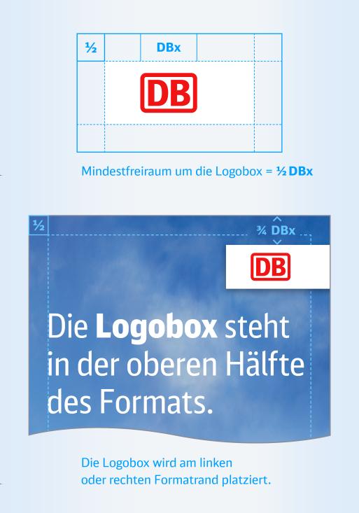 Hier finden Sie die verbindlichen Vorlagen der Logobox zum Download: Marke DB, DB Schenker, DB Netze. Die Logobox hat einen Schlagschatten (1). Dieser ist bereits in den Logobox-Vorlagen enthalten.