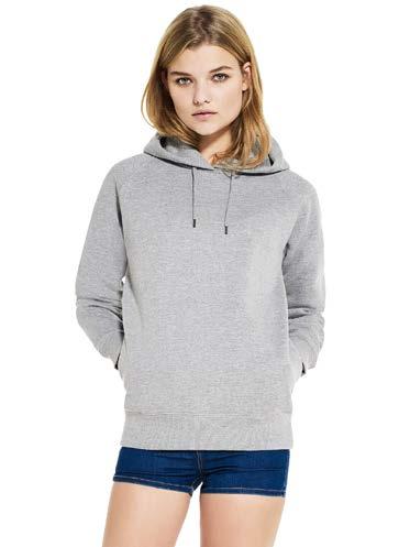 post-consommation SC55P WOMEN'S PULLOVER HOODY WITH CONCEALED POCKET S / M / L / XL / 2XL gebürstet 320 g/m2 LIGHT HEATHER CLARET Made with