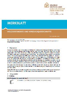 Merkblätter Merkblätter Holzsortimente und Wareneingangskontrolle Aktualisiert Vereinbarungen