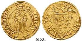 61531 61533 JÜLICH-KLEVE-BERG, HERZOGTUM JÜLICH Reinald IV., 1402-1423 Goldgulden o.j., Jülich. 3,48 g. Hl.