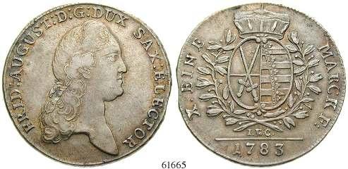 61665 SACHSEN, ALBERTINISCHE LINIE Friedrich August III., 1763-1806 Konventionstaler 1783, Dresden, IEC.