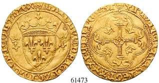 61473 FRANKREICH Charles VII., 1422-1461 Ecu d or neuf à la couronne o. J. (1436), Toulouse. 3,07 g.
