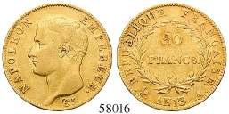 58016 AG17981 20 Francs 1804-1805 (AN 13), A. Gold. 5,81 g fein. Friedb.