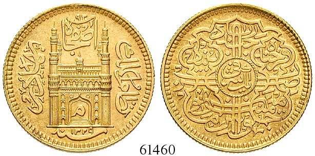 61466 54716 INDIEN, MOGHULE Jalal al-din Muhammad Akbar, 1556-1605 Mohur 1581/82 (988 AH). 10,86 g.