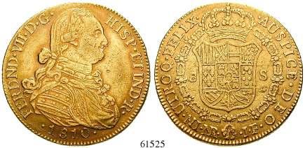61525 KOLUMBIEN Ferdinand VII., 1808-1823 8 Escudos 1810, Nuevo Reino JF.