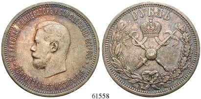293; Bitkin 48. ss 60,- 61558 Nikolaus II., 1894-1917 Rubel 1896.