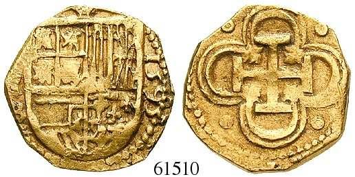 350,- 61518 2 Escudos 1611-1615, Sevilla. 6,82 g.