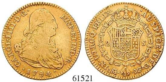 61521 46223 Carlos IV., 1788-1808 2 Escudos 1794, Madrid MF.