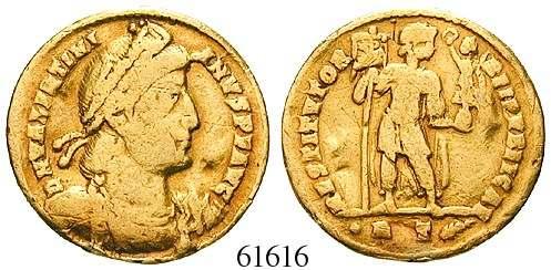 XX MVLT XXX, Mzz. SMANI. Gold. RIC 81. l. berieben, Rand befeilt, ss 575,- Valentinianus I., 364-375 Solidus 367-375, Rom. 3,87 g.