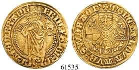 ss 450,- 61534 61535 BRANDENBURG IN FRANKEN, BRANDENBURG- FRANKEN Albrecht Achilles, 1464-1486 Goldgulden o.j. (nach 1470), Schwabach. 3,29 g.