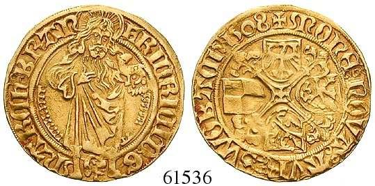 61536 61603 Friedrich IV., 1495-1515 Goldgulden 1508, Schwabach. 3,26 g.