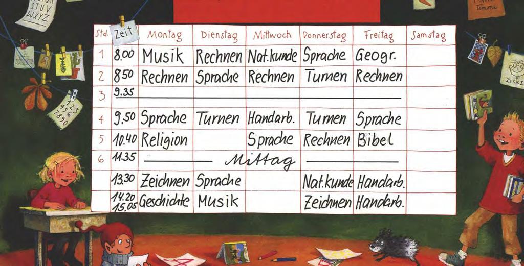 Amt für Volksschule Wochenstruktur: Fächerstundenplan 23.09.
