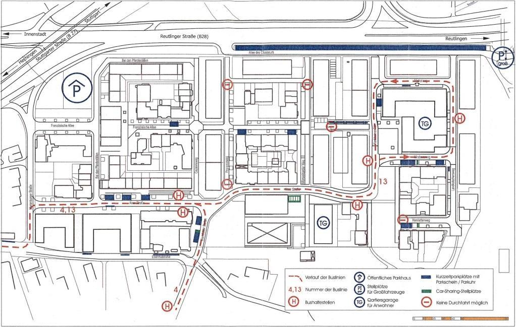 Erschließung (Tempo 30) alle angrenzenden Straßen sind