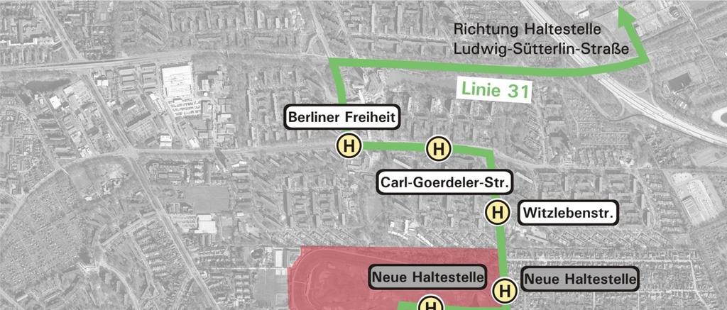 Äußere Erschließung ÖPNV Baustein D Fahrwegänderung Linie 31 Neue