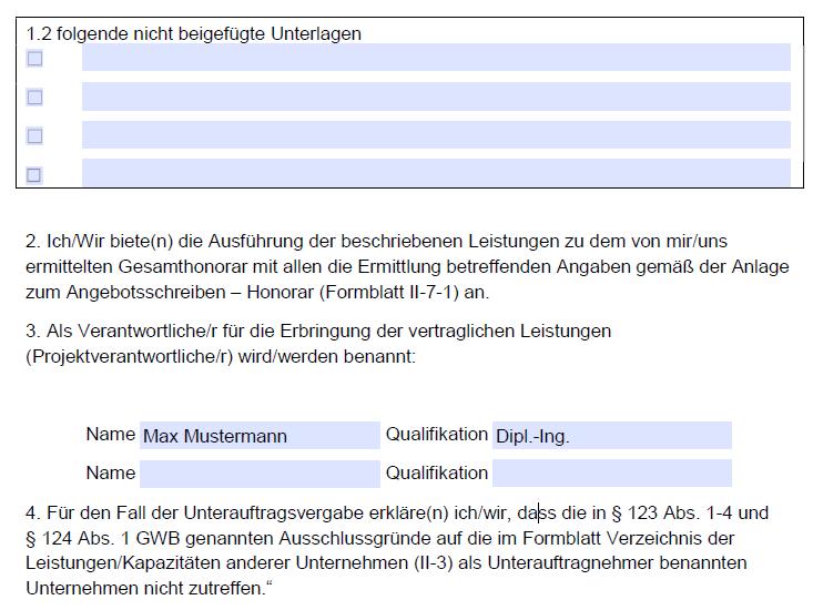 Nehmen Sie, soweit erforderlich, Ihre Eintragungen in den gekennzeichneten Feldern der einzelnen Formulare vor.