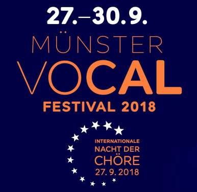 Das Festivalkonzert am Freitag, 28.9. eröffnet ein professionelles A-cappella-Ensemble, während das Galakonzert am Samstag, 29.9. durch lokale und regionale Chöre aus Münster und dem Münsterland in der Aula am Aasee gestaltet wird.