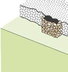 Bänder Typ R Wandfläche mit Spritzbeton Fugenbänder vom Typ R werden senkrecht auf eine Wand mit Spritzbeton geklebt, um ein Feld zu bilden und eine eventuelle Wasserausbreitung zu unterbinden.