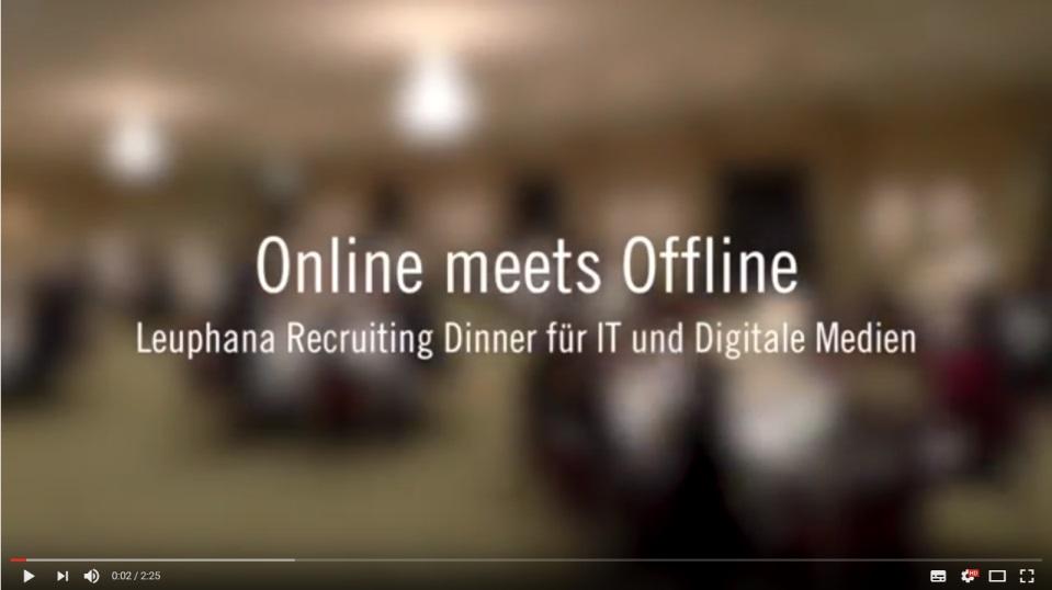 Das Leuphana Recruiting Dinner Ein Eindruck Video eines vergangenen