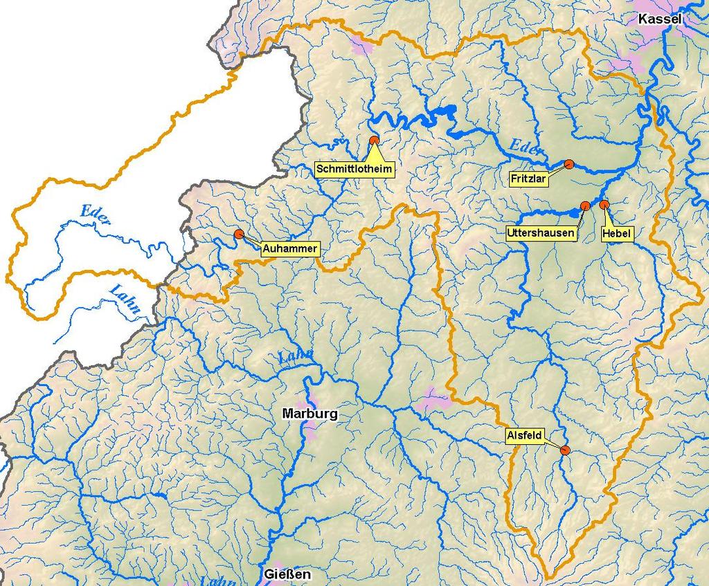 Hochwasser Januar 2011 Meldestufe Scheitelwert d. 1. Welle Scheitelwert d. 2. Welle Gewässer Pegel I II III HHW Datum W[cm ] Q[m³/s] Datum W[cm ] Q[m³/s] HQ T* Lahn Biedenkopf 170 210 270 313 9.1. 216 96,3 14.