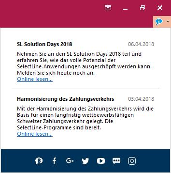 1 Programmübergreifend 1.1 Neuigkeitendialog Mit dem Neuigkeitendialog werden Sie über Nachrichten und Informationen rund um SelectLine informiert. Der Dialog ist direkt im Programm abrufbar.