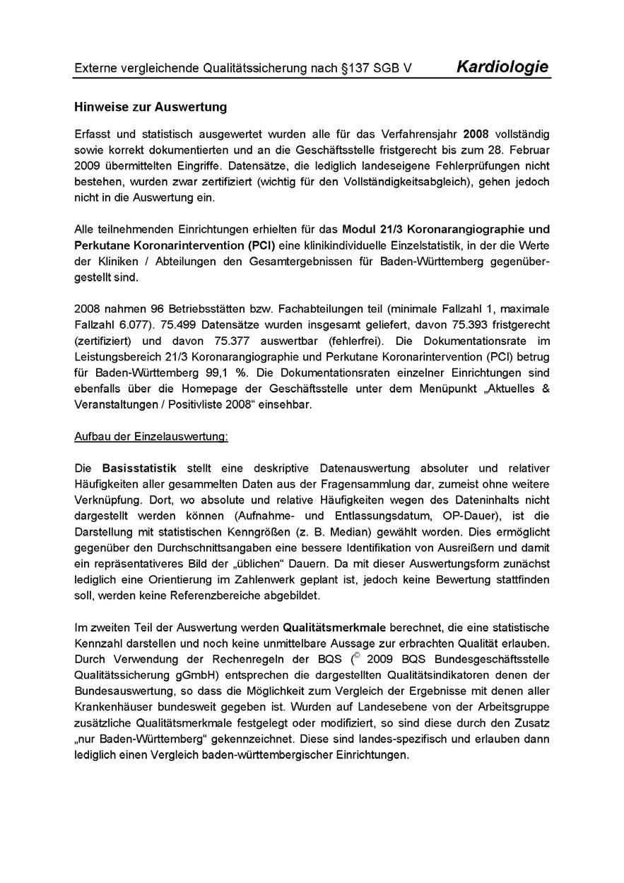Modul 21/3 Koronarangiographie und Perkutane Koronarintervention (PCI) Jahresauswertung 2008