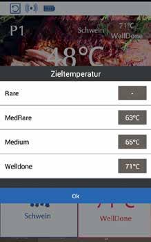 i Dank der App lassen sich die Temperaturen im Fleisch bzw.