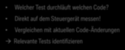 Code muss getestet werden Welcher Test durchläuft welchen Code?