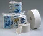 87 Toilettenpapier Toilettenpapier aus 100% Recycling Papier in naturfarbiger, weicher. Geprägt, mit und ohne Perforation, ausgezeichnet auflösbar.