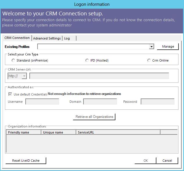 1.5 CRM Server Konfiguration AttachmentExtractor erfordert eine CRM-Verbindung.