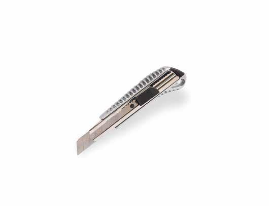 MESSER Cuttermesser NT L500GR Metallkörper automatische Klingenfiierung sehr scharfe Klinge flache Schnittführung möglich 30362200 8 cm Cuttermesser mit 2K-Griff Alu-Korpus mit Softgriffeinlage
