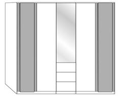 Drehtürenschränke mit Frontschubkästen, Design- und Kristall-Spiegeltüren (inkl.