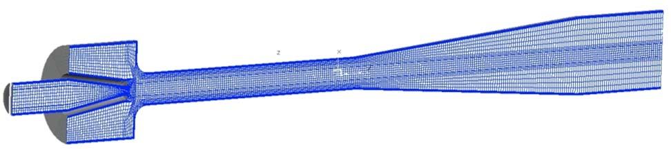 Durchsatzverhältnis q S /q T parametrisches CAD Modell/strukturierte