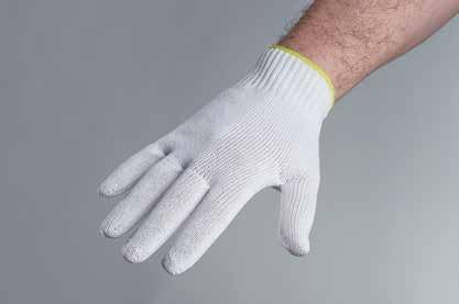 50210 SPECTRA SPECTRA Strickgewebe-Handschuhe, medium, schnittfest, Farbe: weiß (Varianten in hellblau und grau).