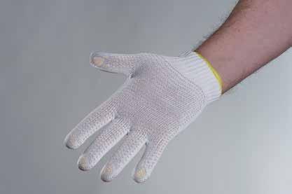 50211 SPECTRA SPECTRA Strickgewebe-Handschuhe, medium, schnittfest, PVC-beschichtet. Farbe: weiß (Varianten in hellblau und grau) mit Noppen, rutschfest, durchsichtig an der Handfläche.