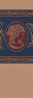 FLACHERGRIFF 5 BLAUES CAMMEO BAND braun geripptes Papier, Motiv auf der rauen Seite, blaue