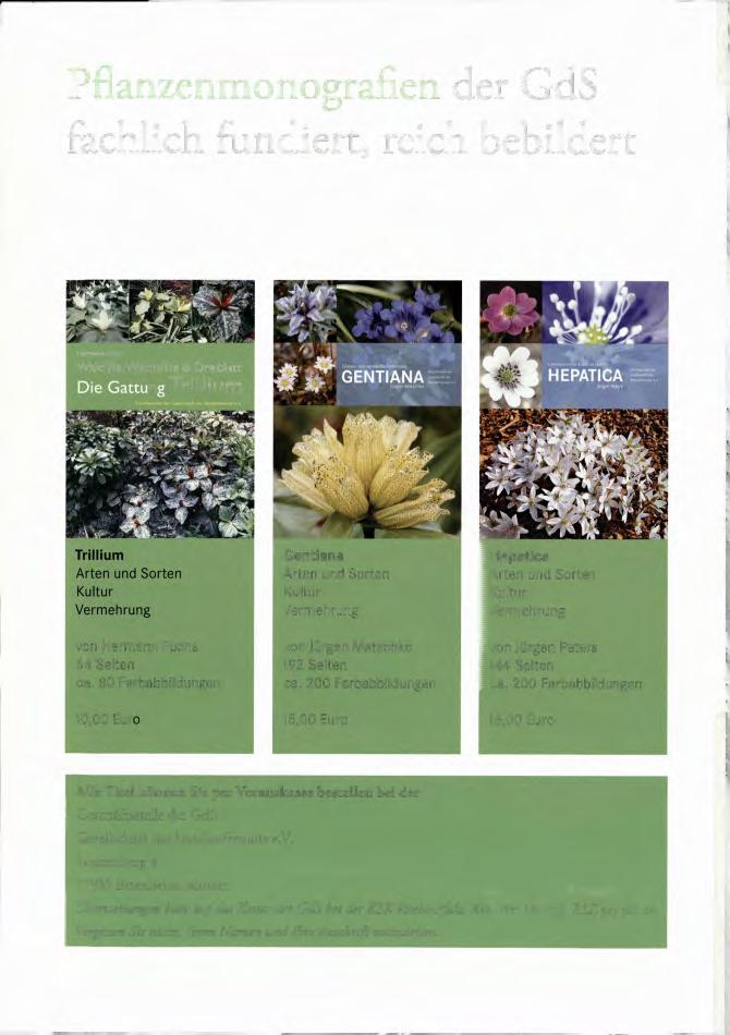Pflanzenmonografien der GdS fachlich fundiert, reich bebildert Waldlilie,Wachslilie & Dreiblatt pie un THhorn Trillium Arten
