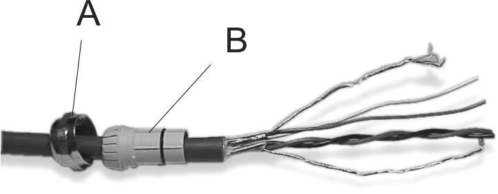 Verkabelung der Spannungsversorgung und E/A-Verkabelung der Auswerteelektronik 3.2.4 Vorbereitung eines Kabels mit von Micro Motion bereitgestellten Kabelverschraubungen 1.